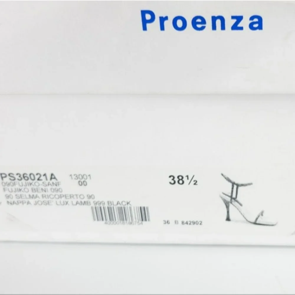 Proenza Schouler Square Toe High Heel Sandals Black -38.5 - Picture 9 of 9